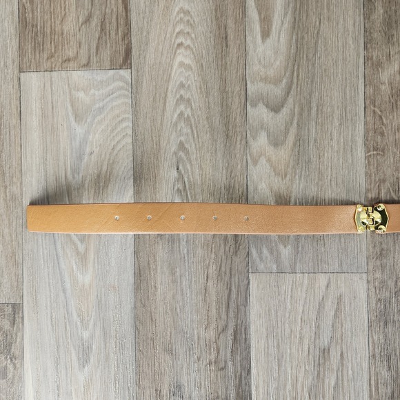 Tahari Arthur S Levine Women's Tan Leather Belt Gold Buckle Size‎ 4 - Picture 7 of 10